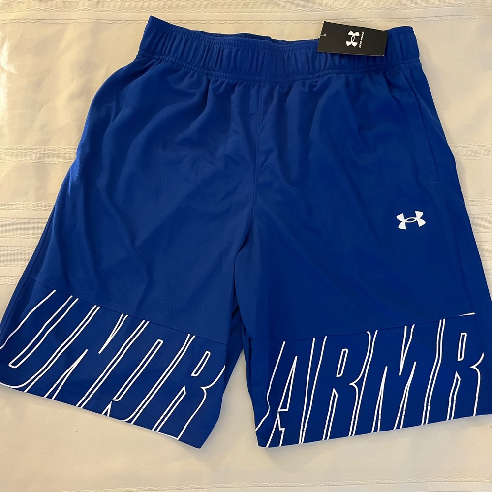 NWT Men's Blue Under Armour Baseline Speed Shorts (L)